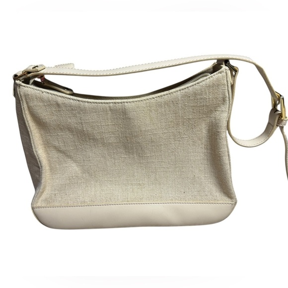 Etienne Aigner Beige Canvas & Leather Shoulder Bag – Y2K Minimalist Classic - Picture 2 of 5
